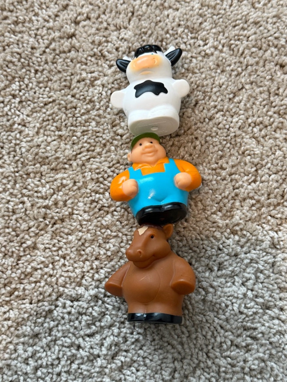 John Deere Ertl TOMY Sound Hayride Tractor Replacement Figure FARMER COW 3 Piece